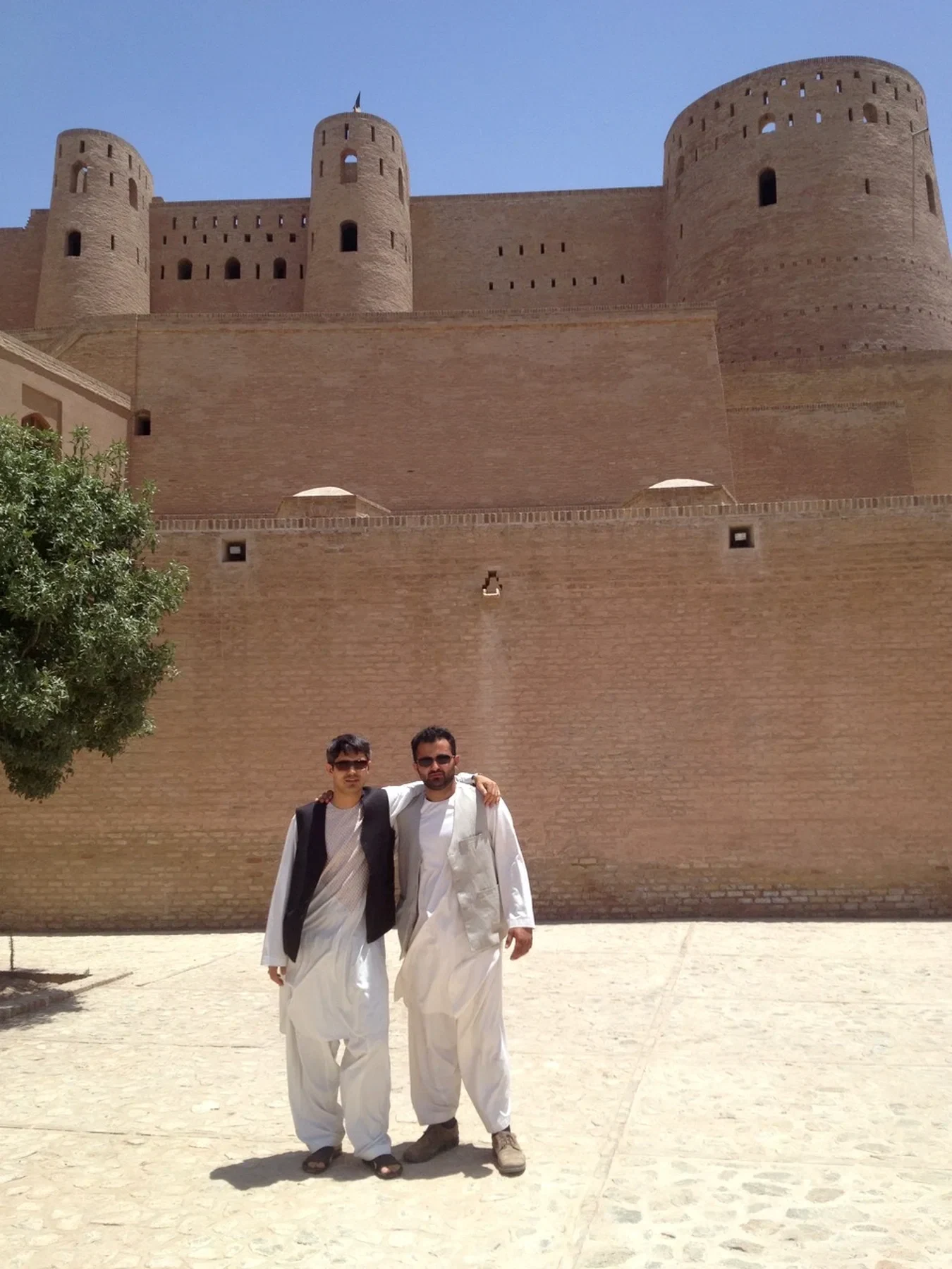 James and his brother exploring a historic site together